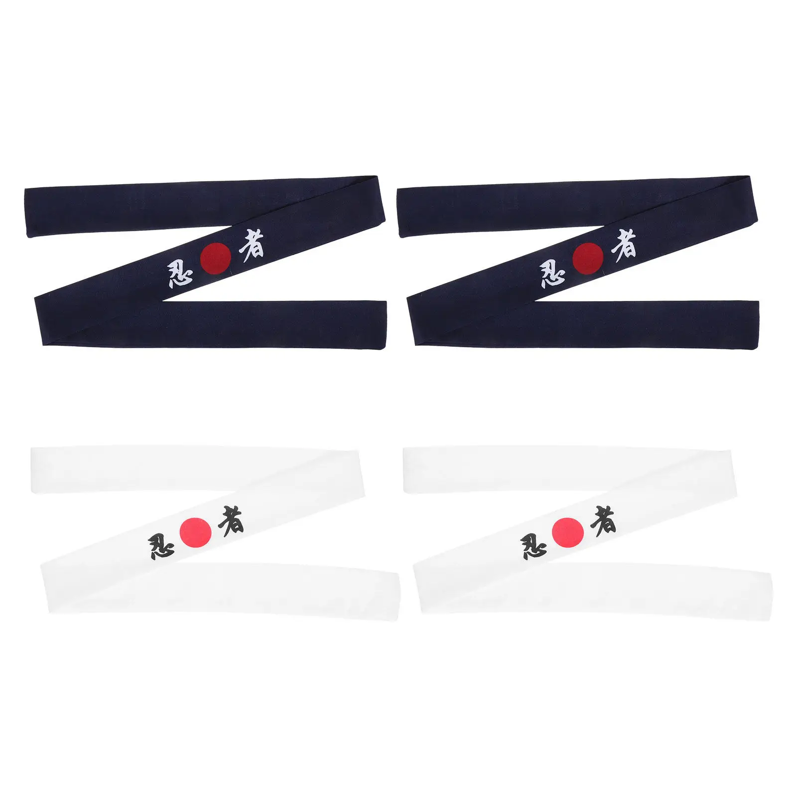 

4Pcs Headband Japanese Style Traditional 39 Inch Wide Bandana for Cooking Sushi Party Accessories Kitchen Hairband