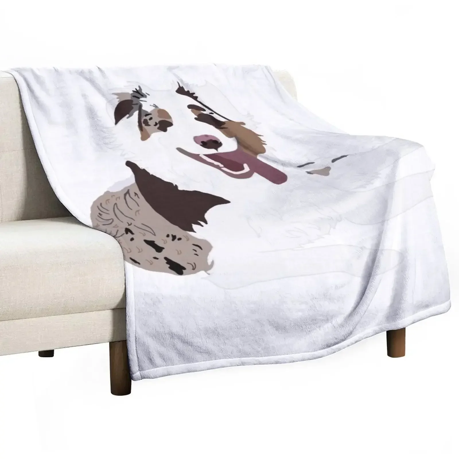 Red Merle Austrailian Shepherd Throw Blanket Cute Designers Quilt Blankets