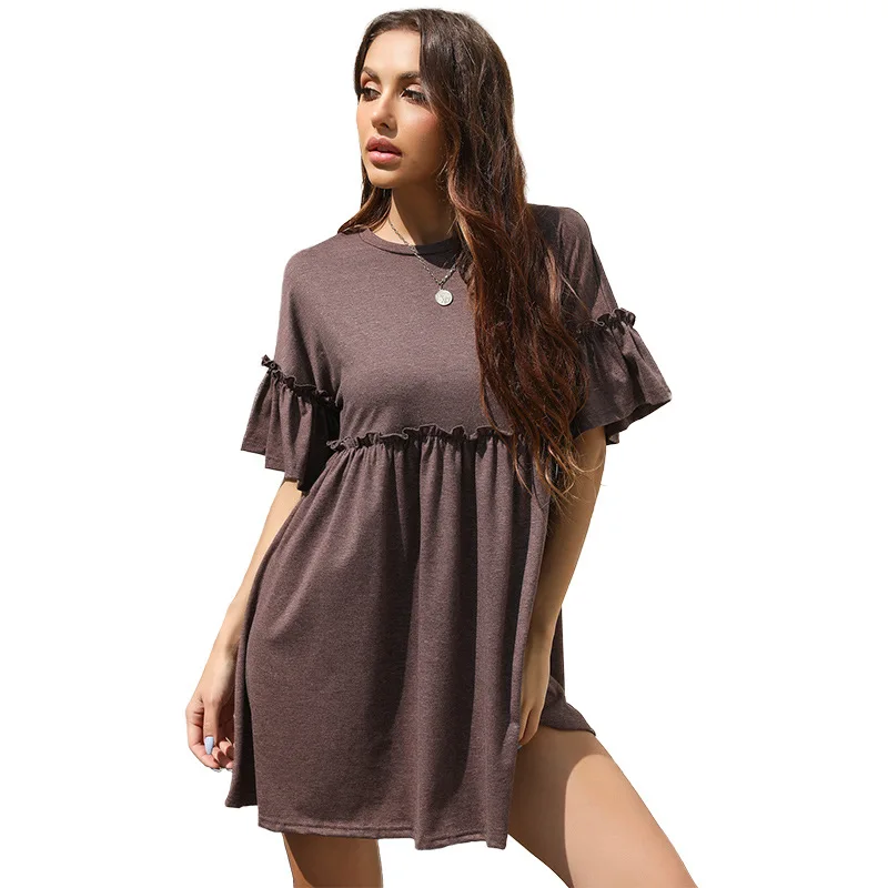 

Short Sleeve O Neck Cotton Flared Sleeves Short Mini Vestidos De Mujer Casual Dress Women Maternity Dresses Pregnancy Clothes