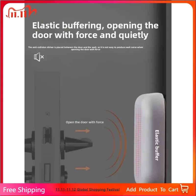 

Silicone Door Stopper Soft Rubber Window Anti-Collision Pad No Punching Required Door Handle Protection New