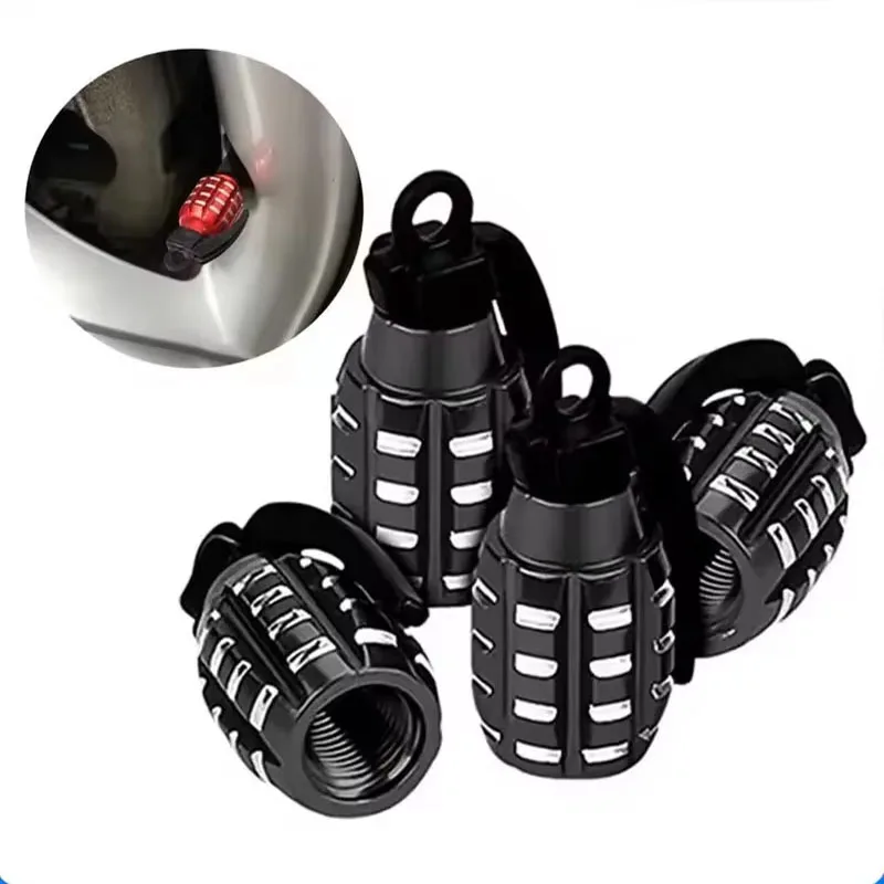 4Pcs Valve Cap Attractive Corrosion Resistant Stainless Steel Compact Cute Shape Air Dust Cap for Car Amagi