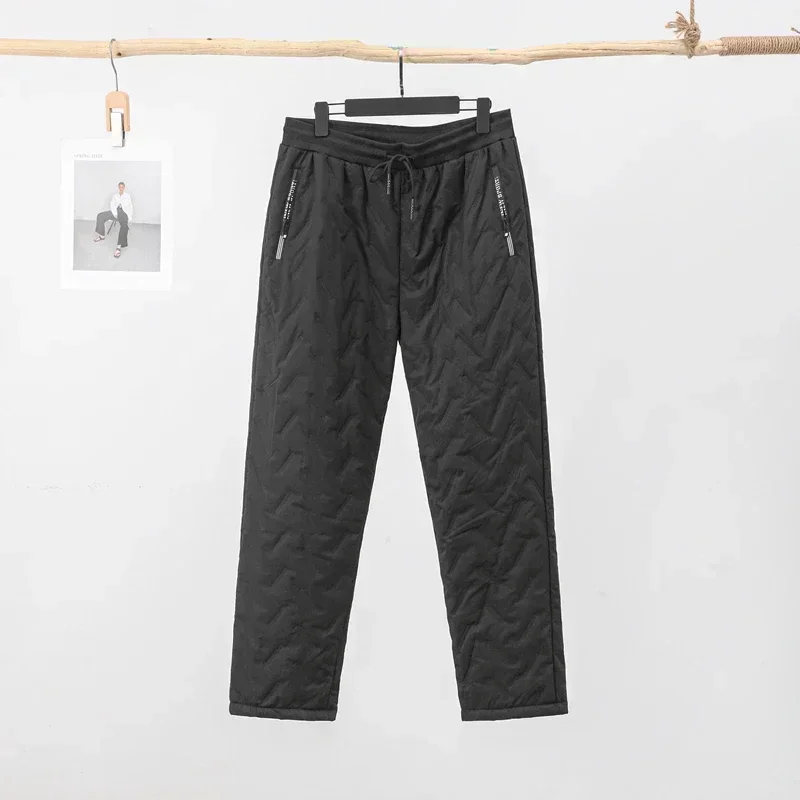 Winter New Pure Cotton Pants Casual Outdoor Windproof Thickened Velvet Warm Sports Pants Drawstring Versatile Straight leg Pants