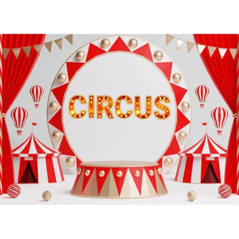 Circus Animal Trainer And Acrobat,Carnival Show Photography Backdrops Stage Clown Acrobatics Background Photo Booth Prop MG-02