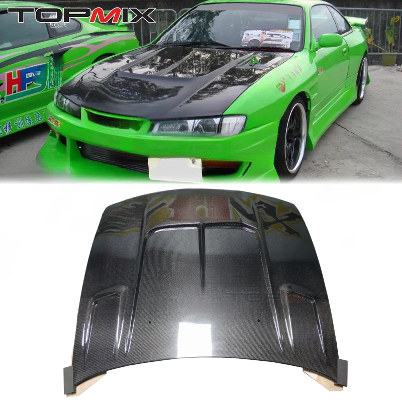 

Для Nissan Silvia S14 200SX 1993-1998: Высокопроизводительный вентилируемый капот из углеродного волокна