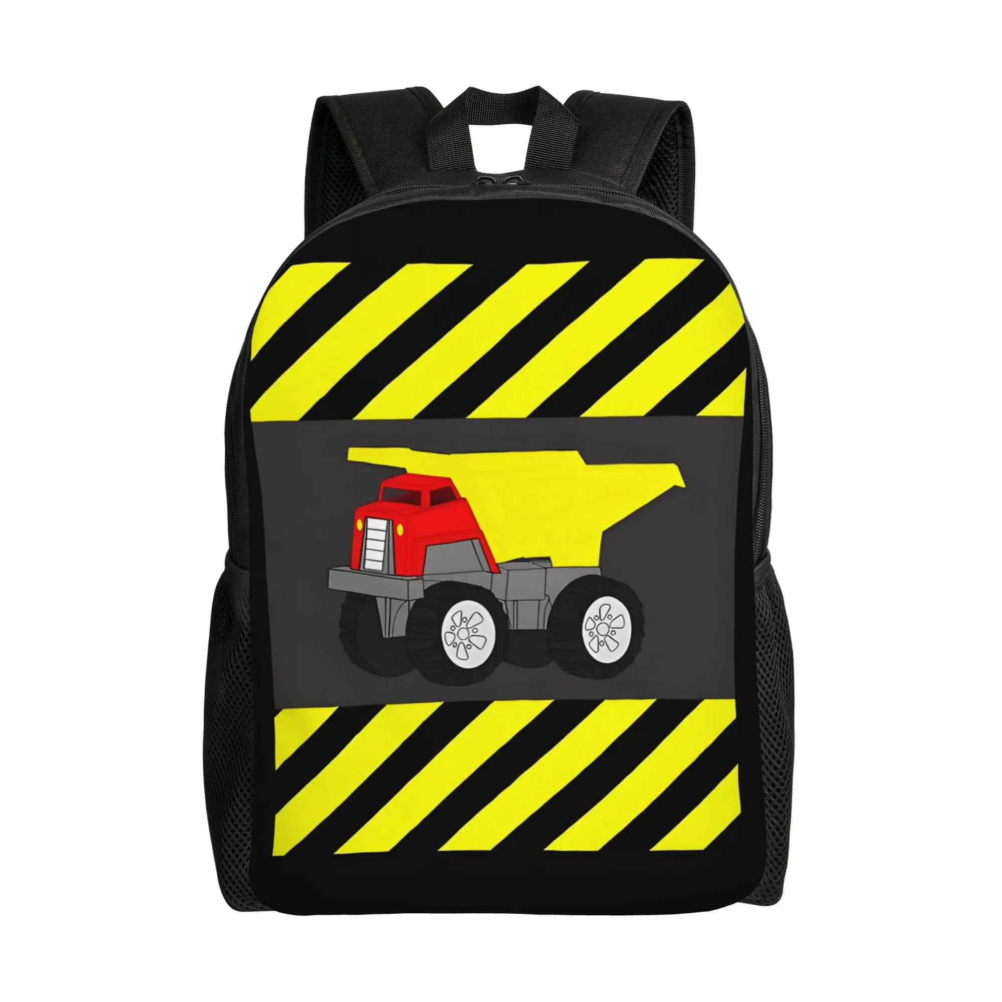

Red And Yellow Dump Construction vehicle Backpack Fashionable Retro Grunge mochila Large Capacity Schoolbag For Teen Boys