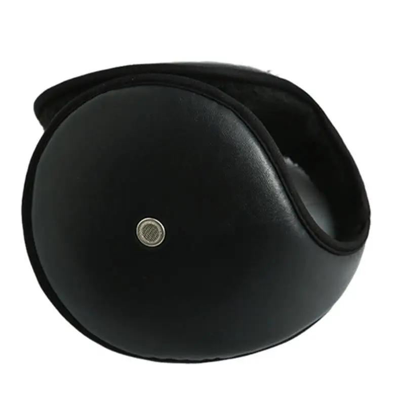 652F Plush Ear Warmer for Students Adult Windproof Winter Earmuff with Waterproof Leather Outer Cycling Skiing Keep Ear Warm