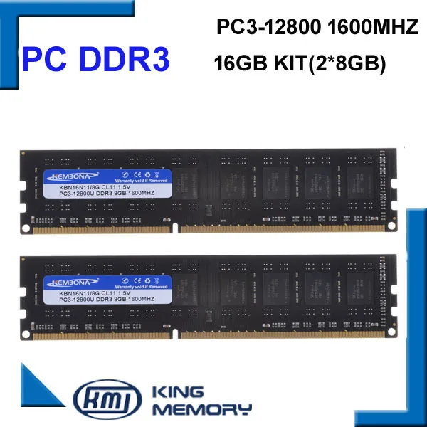 Komputer stacjonarny KEMBONA DDR3 16 GB 1600 Mhz 16 GB (zestaw 2,2X ddr3 8 GB) PC3-12800 fabrycznie nowy komputer stacjonarny Longdimm