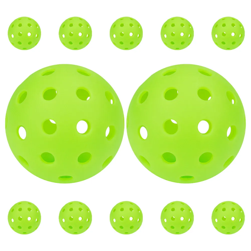 12Pcs Glow in The Dark Pickleball Balls 40-Hole Precision Drilled Outdoor Practice Training Glow in The Dark Pickleball
