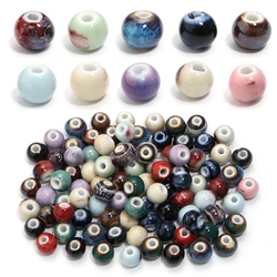 10Pcs 10mm Round Ceramic Beads Handmade Porcelain Beads Bracelet Ceramic Round Beads for Jewelry Making Accessories