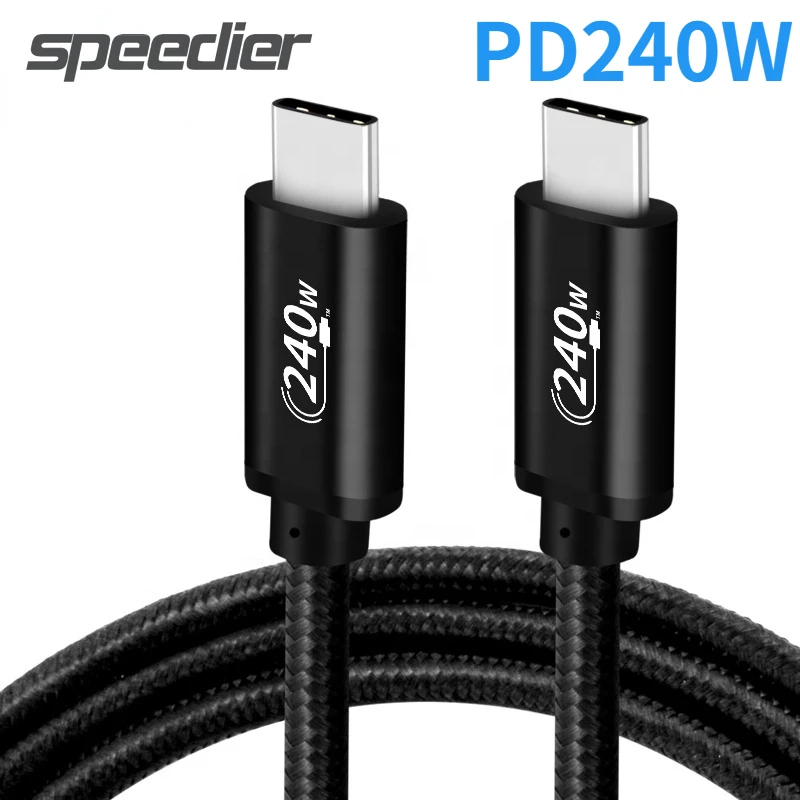 PD 240W USB C To Type C Cable PD3.1 48V 5A Fast Charging Tipo C Cord Multi-Function Charger Data Cable TB3 Audio/Video Extender