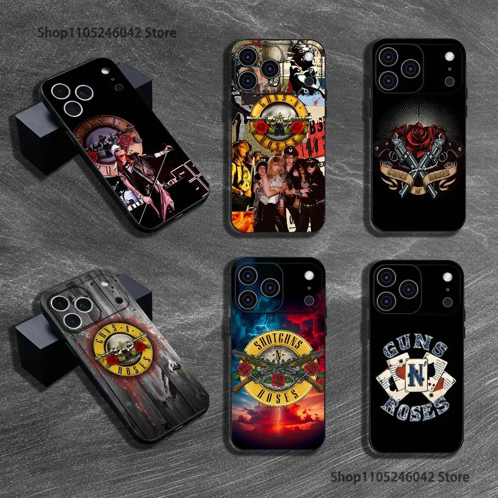 

Band G-Guns N Roses Black Soft Cover Phone Case For iPhone 17,16,15,14,13,12,11,Pro,XS,Max,XR,Plus,E,SE4,Mini