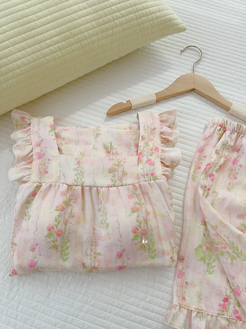 

Летняя женская домашняя одежда из бамбукового хлопка с двойным слоем и вставками для груди, ночная сорочка на бретельках