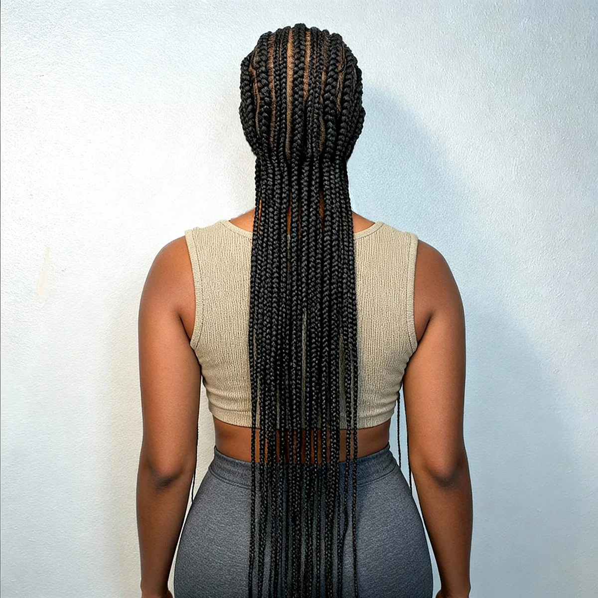 38inches Ghana Braided Synthetic Cornrow Wigs Transparent Full Lace Braided Wig Stitch Briads Protective Wigs for Black Women