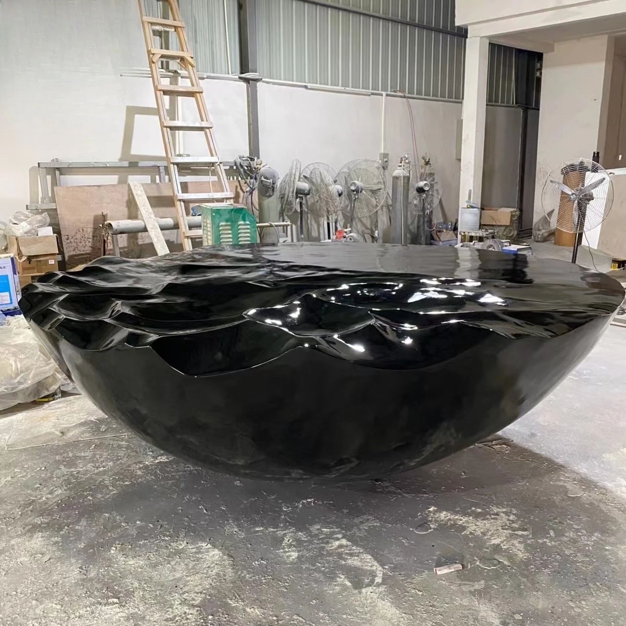 Water plate sculpture soft decoration hotel lobby installation floor ornament