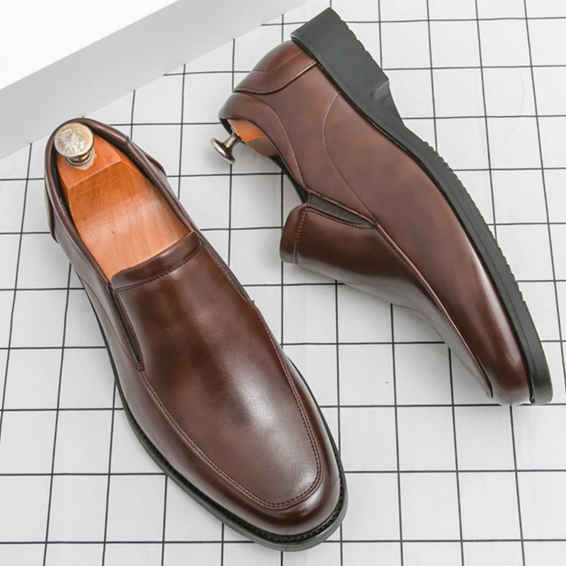 

Trend Casual Leather Shoes For Men Slip On Leather Loafers Men High Quality Men's Dress Shoes Social Party Leather Shoes Man