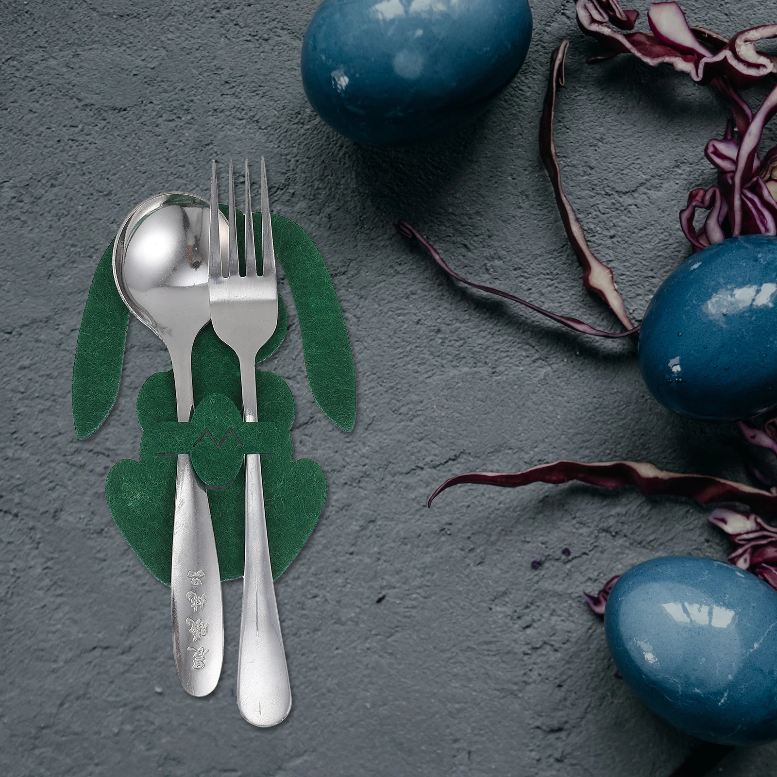 

8Pcs Bunny Cutlery Holder Easter Tableware Pocket Party Decor Adorable Tableware Pouch Festival Supply Cutlery Holder