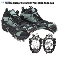 32 Teeth Nail Ice Gripper Spike Shoes Anti-Slip Anti-Skid Non-slip Shoe Covers Snow Ice Crampons Cleats Grips Climbing Boots