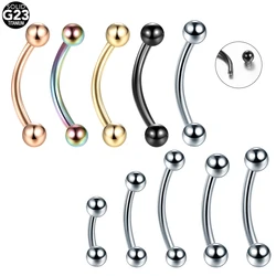 1PC Double Ball Curved Barbell Eyebrow Ring G23 Titanium Internally Threaded Bananabells Ear Tragus Helix Body Piercing