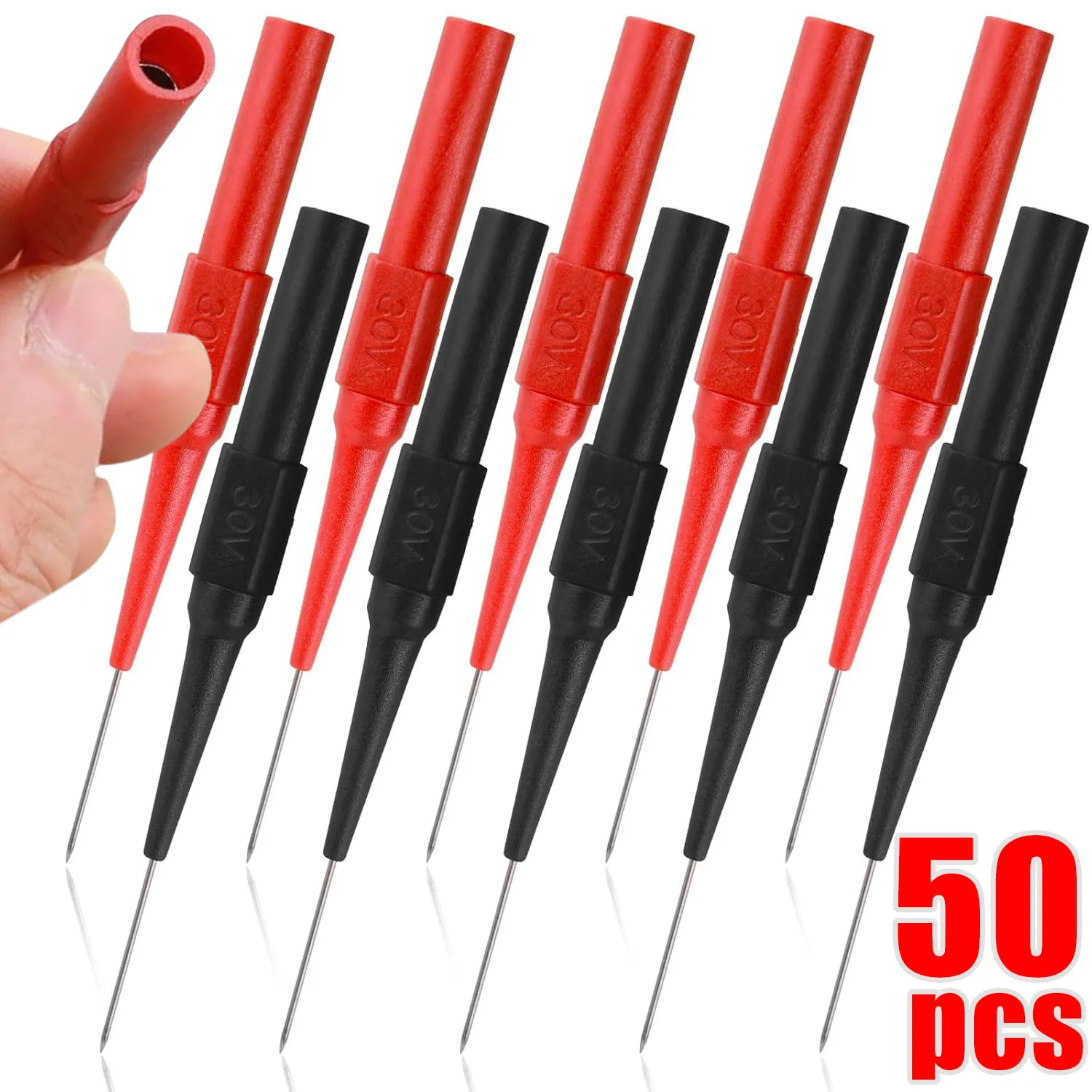 

50Pcs 0.7mm Test Probe Pins, Wire Piercing Probe Insulation Back Probes Non-Destructive Pin, Wire Piercing Probe Pin Multimeter