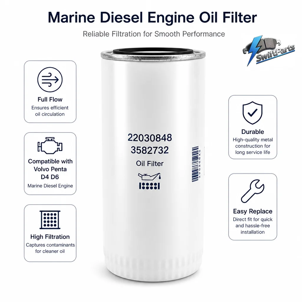 22030848 22030852 21718912 Oil Filter Fuel Water Separator for Volvo Penta Filter D4 D6 Marine Diesel Engine 21702999 21632901