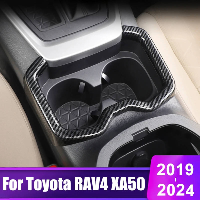 Car Front Row Water Cup Holder Cover Frame For Toyota RAV4 2019 2020 2021 2022 2023 2024 RAV 4 XA50 Hybrid Accessories