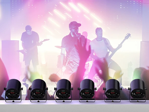 U'King 4PCS 60W LED Flat Par Light 6x6W RGBWA UV 6in1 LED Par Light DMX512 Remote Control Stage Light DJ Lighting Equipment