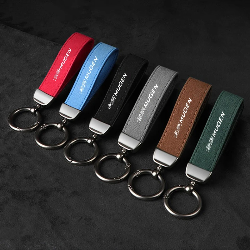Porte-clés en cuir suédé pour voiture, pendentif pour Honda Mugen Jazz Insight Freed Fit CRV Civic City Accord, accessoires automobiles