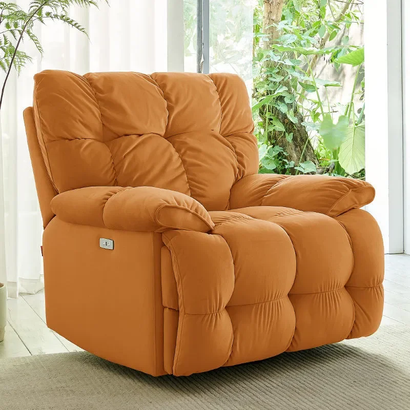 Electric Modern Fabric Wood Frame Single-person Sofa Rocking Chair with Multi-function Lazy Rotary Massage for Living Room
