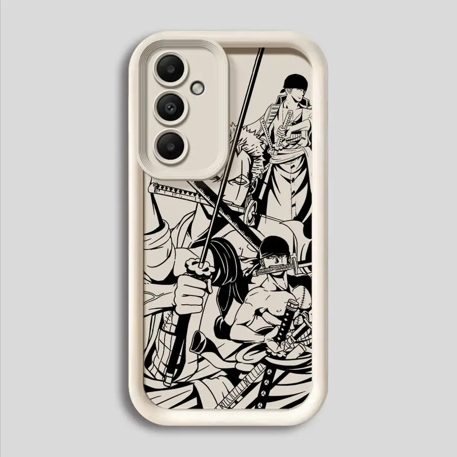 قطعة واحدة لوفي زوروس حافظة لهاتف سامسونج جالاكسي A24 A13 A14 A16 A26 A22 A33 A34 A36 A56 A32 A23 A12 غلاف ناعم