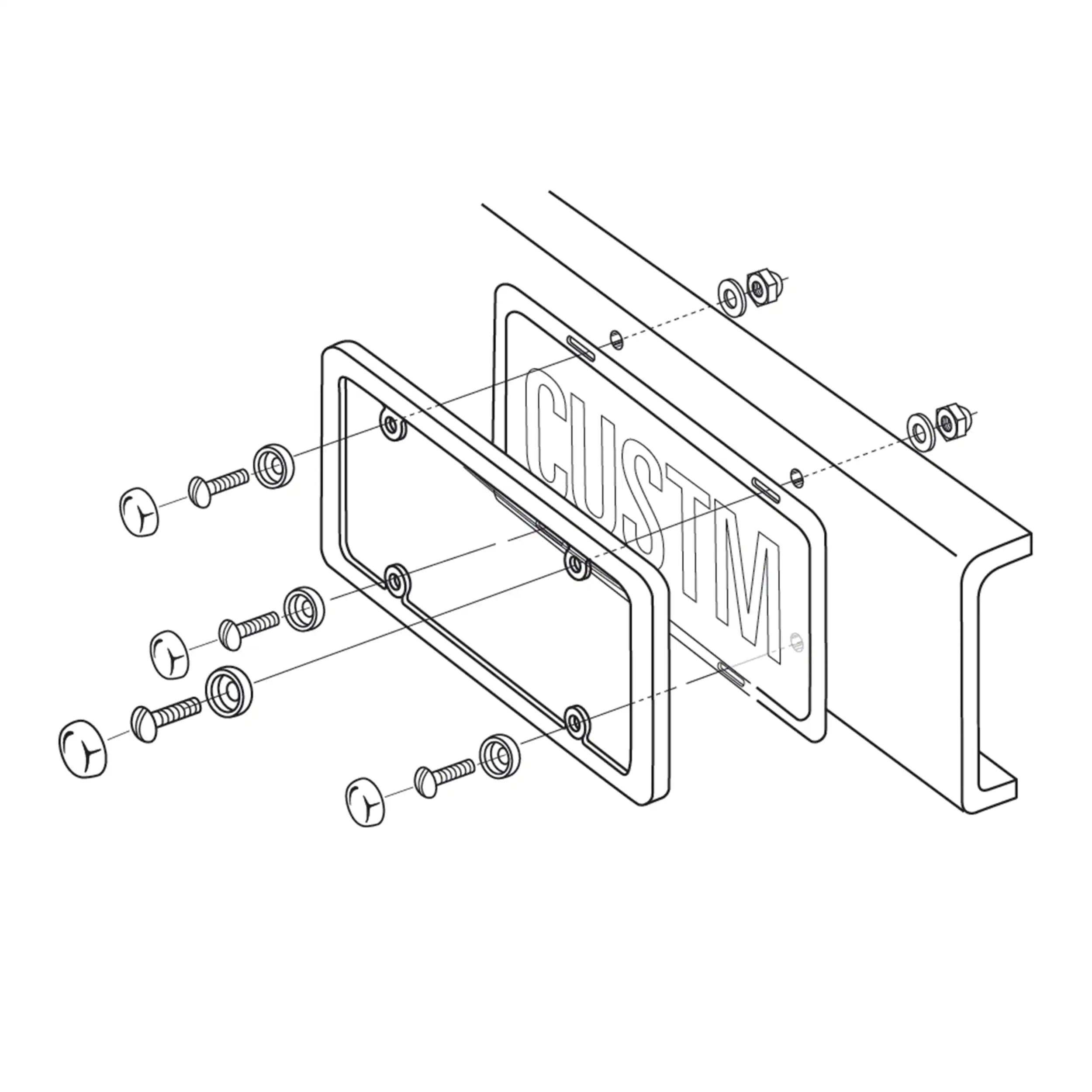 Marco de matrícula de metal