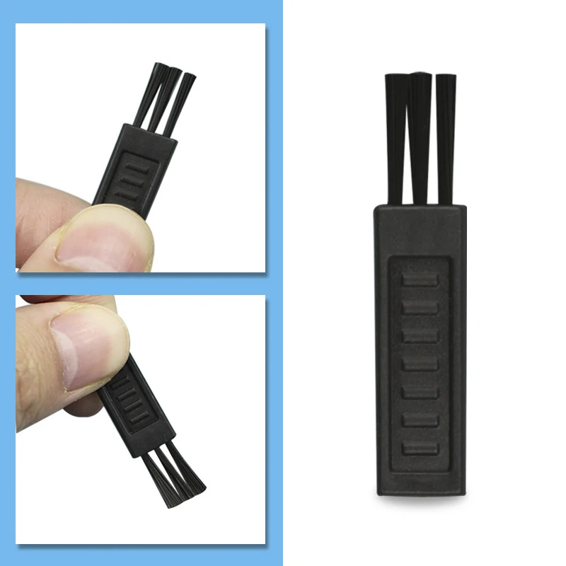 10Pcs Black Small Brush Razor Cleaning Brush Keyboard Dust Nylon Plastic Brush Computer Keyboard Dust Removal Clearing Tool 4cm