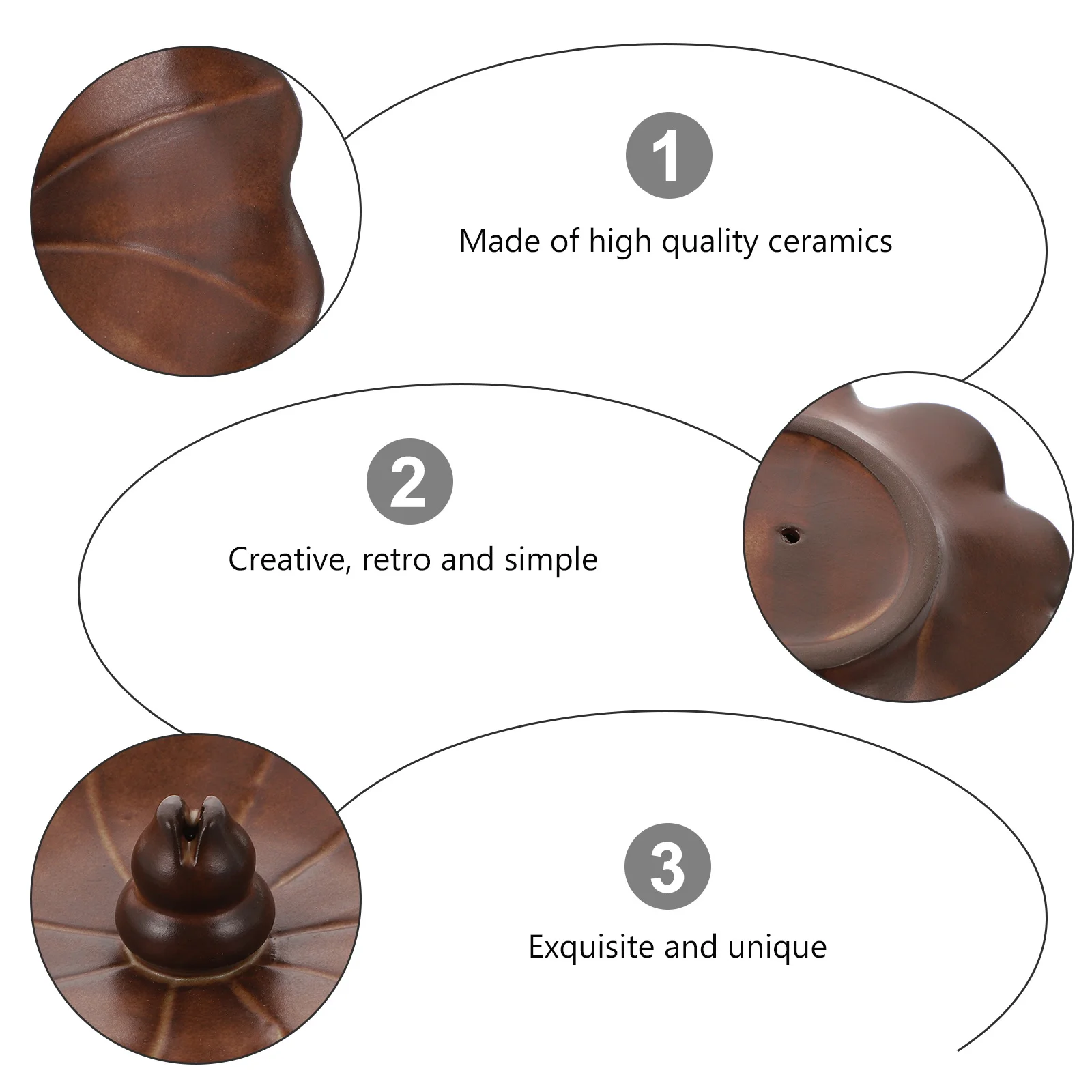 

Ceramic Incense Burner Tray Dual Purpose Design for Sticks Cones Candles Room Decoration Safe Round Edges Ornament