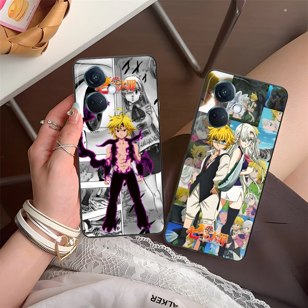 Seven Deadly Sins Meliodas Cell Phone Case for OPPO Find X5 X3 X2 A93 Reno 8 7 Pro A74 A72 A53 Black Soft Phone Cover Shell