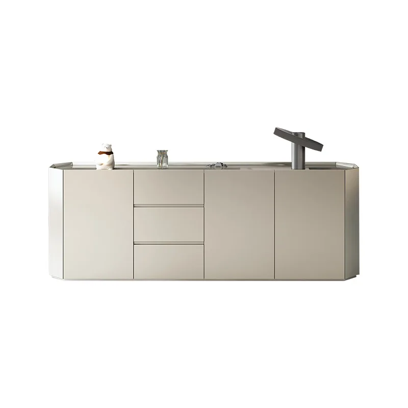 

Cream wind baking paint, side cabinet, entrance cabinet, household living room, locker, integrated storage cabinet against the w