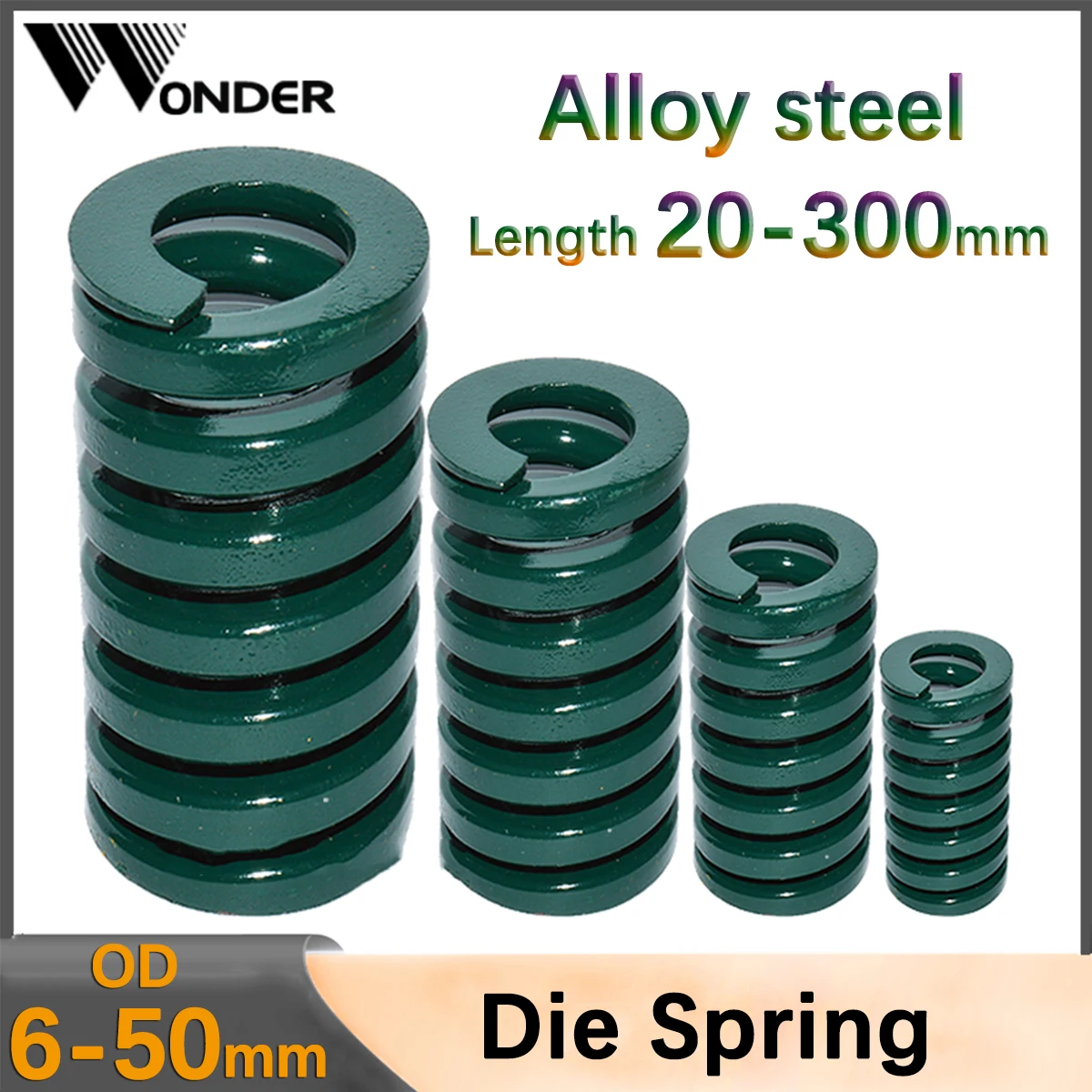 

Die Mould Springs Green Spiral Stamping Compression Spring Heavy Load Spring Outer Dia 6-50mm Length 20-300mm