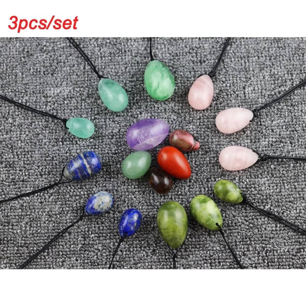 Natural Pink Quartz Yoni Egg Set Home Decor Kegel Exerciser Balls Vginal Muscle Jade Eggs Massager Ball Healing Energy Quartz