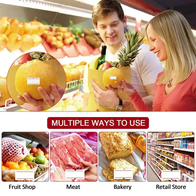 ملصقات ملصقات المنتجات 10 لفات من ورق الترميز، ملصقات بيع قابلة للطباعة، ملصقات متعددة الاستخدام قابلة للإزالة للشركات الصغيرة