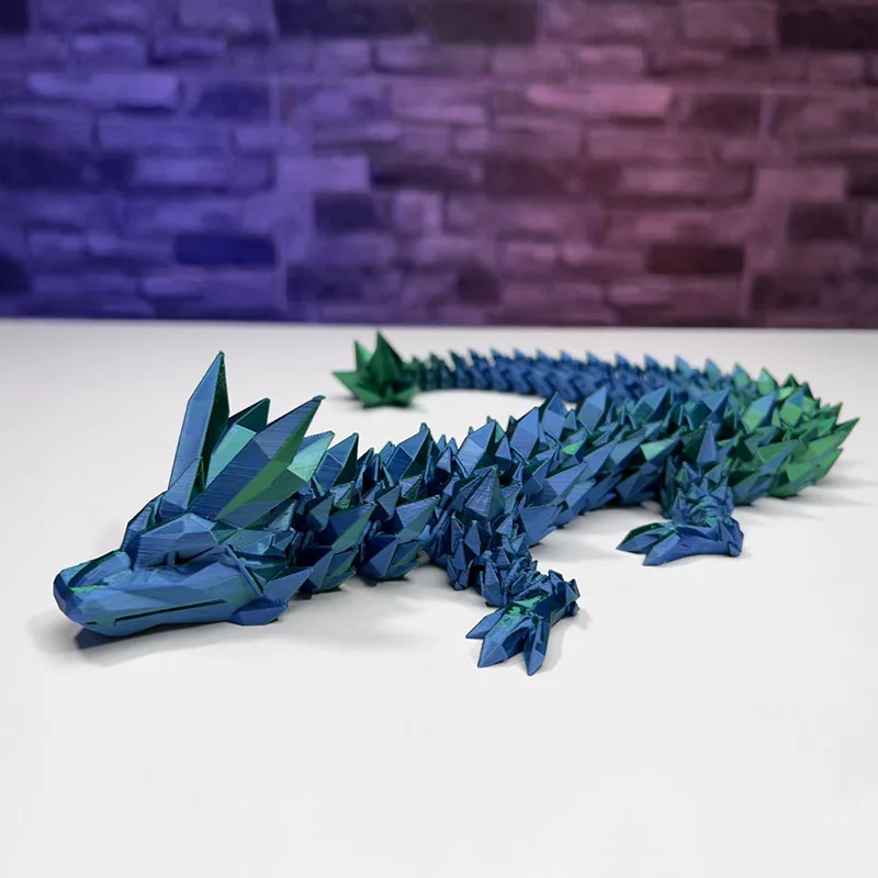 3d Printed Crystal Dragon Antistress Fidget Toy Rotatable Articulated Perfect  Figure Radiant And Dazzling Colors 30/45/60CM