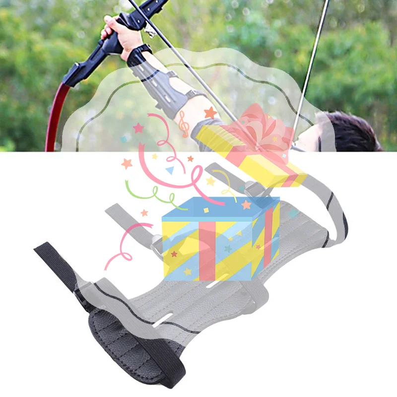 อุปกรณ์ป้องกันแขนสำหรับยิงธนู ทำจากหนัง 3 สายรัด ป้องกันแขน ปรับได้ ปลอดภัย สำหรับการล่าสัตว์ ยิงธนู และฝึกซ้อม