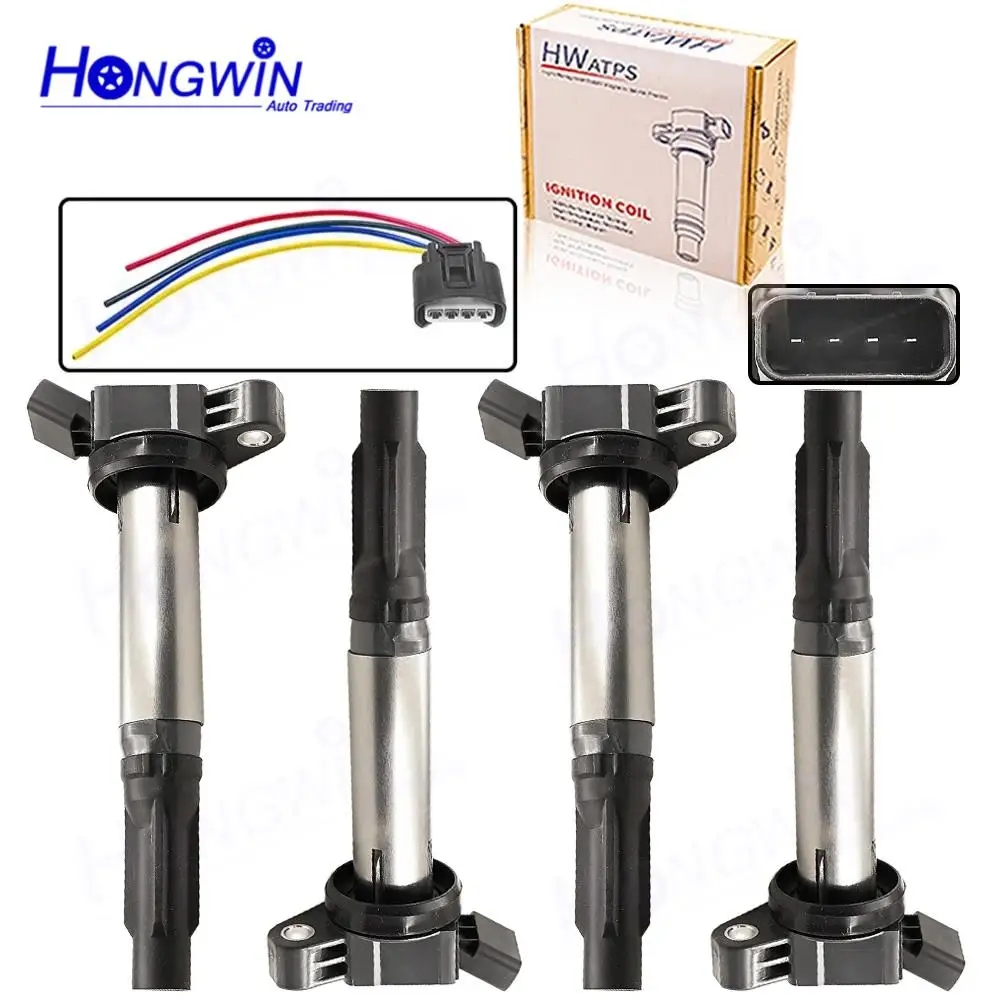 4 STÜCK/SET 19500-B1020 90919-02255 Neue Zündspule & Zündkerze für Toyota Camry Highlander Sienna Mini Lexus ES350 RX350 3.5L V6