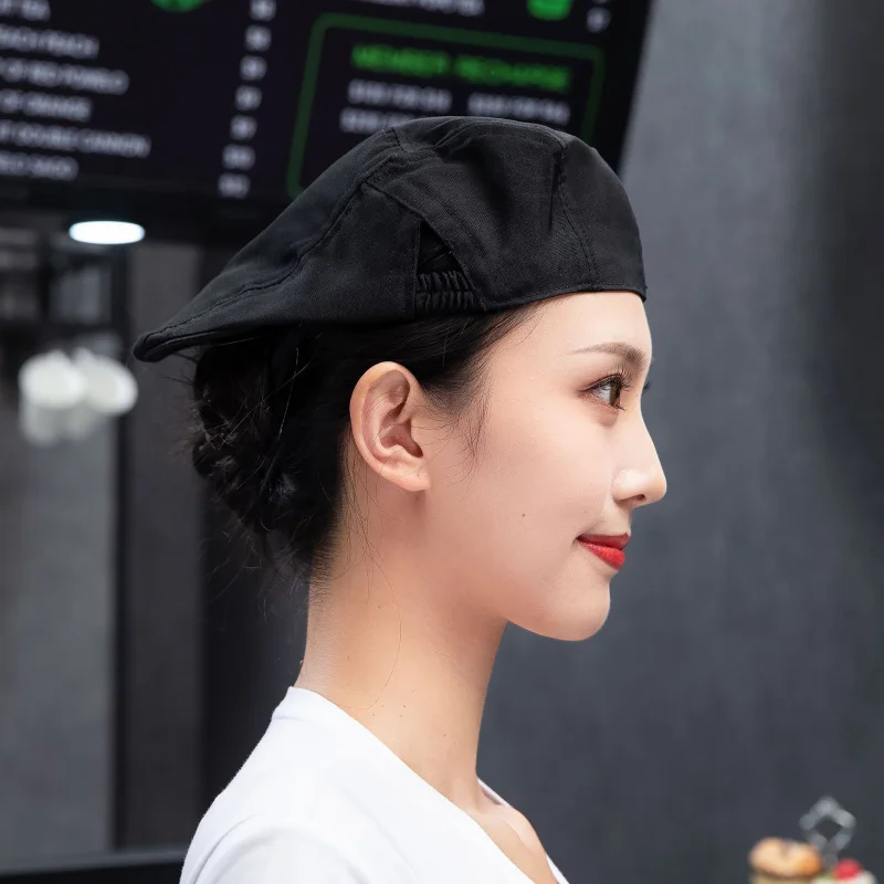 

Шапка шеф-повара для мужчин и женщин, дышащая и маслоотталкивающая, берет для официантов, подходит для работы на кухне в ресторанах и кафе, а также в магазинах молочного чая.