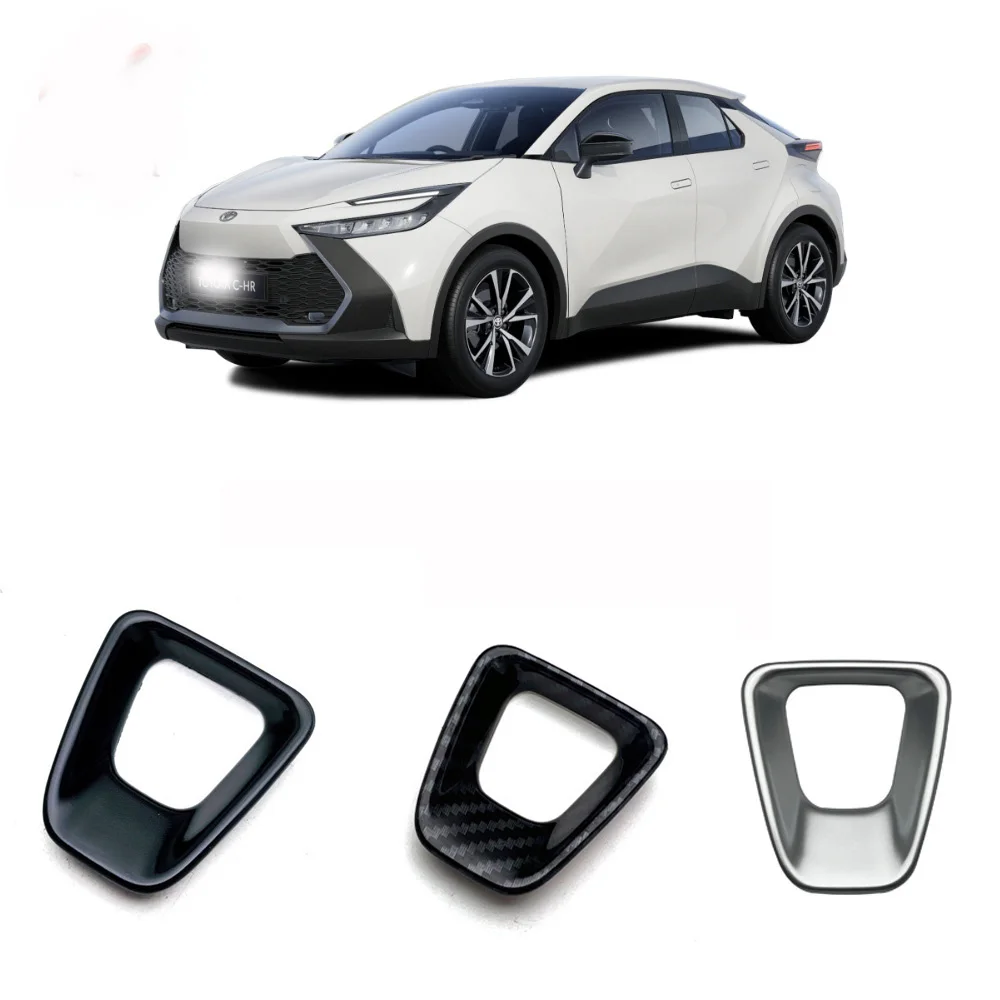 For Toyota CHR C-HR 2024 2025 ABS Carbon Fiber Style Car Steering Wheel Decoration Cover Sticker Trim Panel Frame Cover