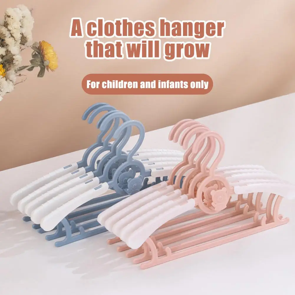 1Pcs Plastic Kid's Clothes Hanger,Telescopic Superposition with Non-slip and Anti-fall Thick Cartoon Hanger,100% New Material