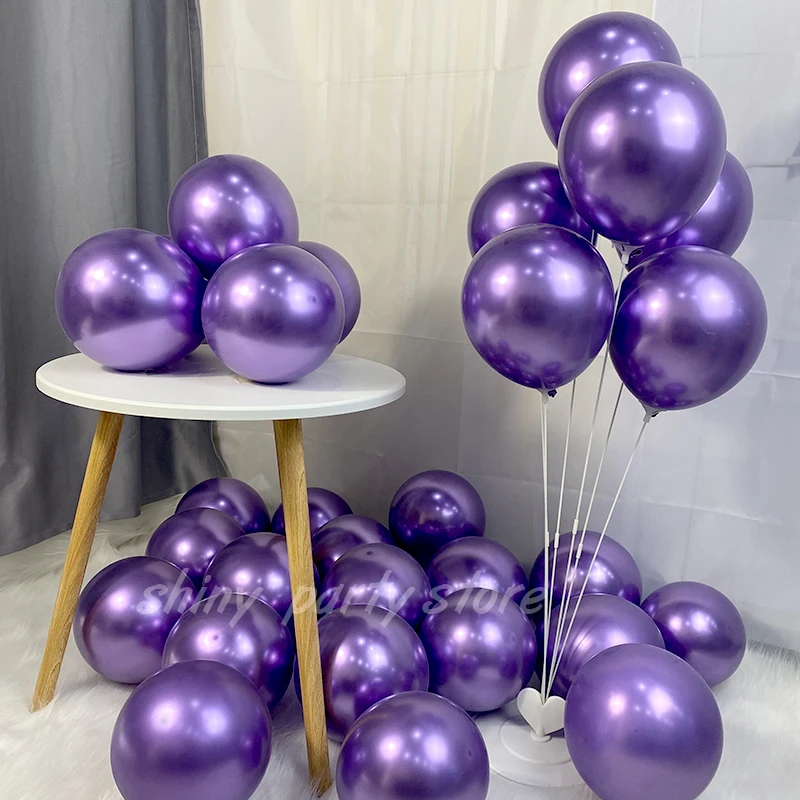 20/50/100pcs Metallic Balloons Metal Chrome Silver Grey Balloons for Party Baby Shower Wedding Decoration New Year Decor Globos