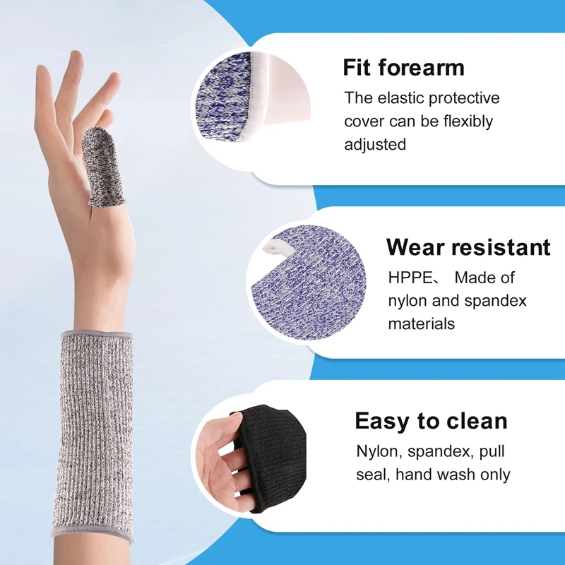 손가락 커버로 얇은 피부 및 멍이 든 팔 보호 슬리브, 4 쌍 컷 화상 방지 슬리브