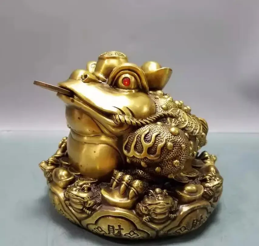 Metal Octagonal Wealth and Nine Child Toad Decoration Decoration Home, Office, Cultural and Creative Decoration