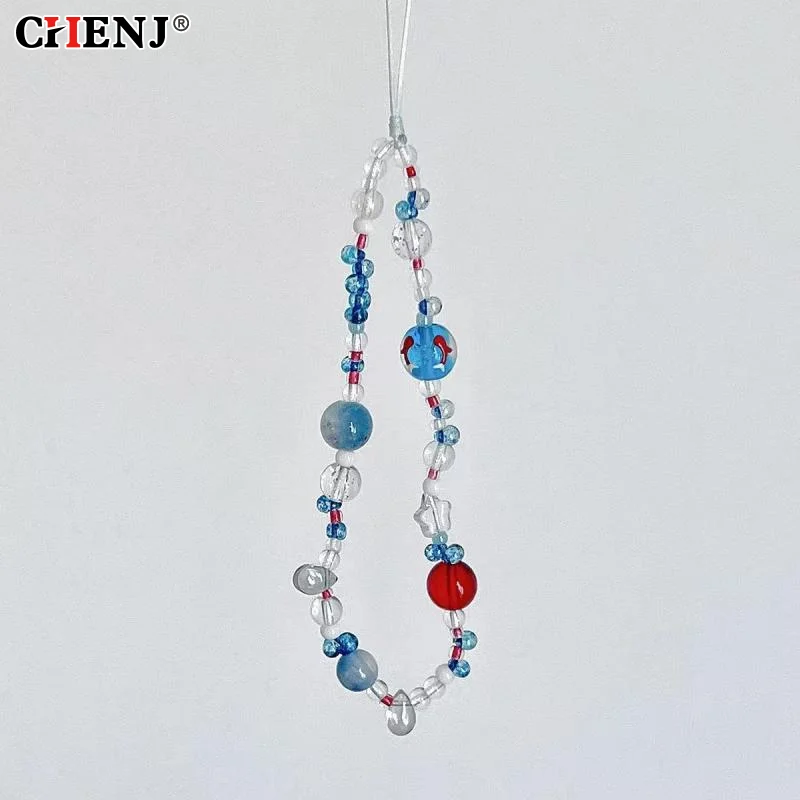 

Y2K Эстетический ремешок для мобильного телефона Ins Стиль Бисерная цепочка для телефона Анти-потерянный ремешок для мобильного телефона Браслет Брелок Подвеска