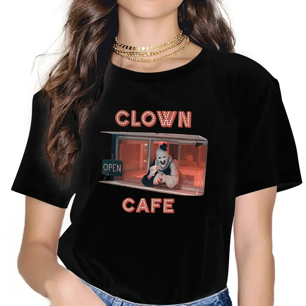 Terriefer Slasher Movie Clown Cafe Unisex T Shirt Fashion Femmes Tees Summer Clothing Polyester O-Neck TShirt