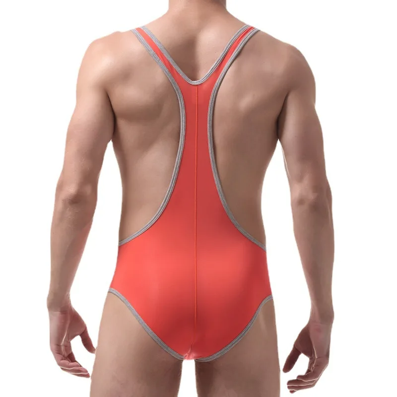 Sexy Men Bodysuits Thongs Fetish Transparent Mesh Penis Pouch Jumpsuits Leotard Teddies Undershirts Lingerie Bodywear Catsuits