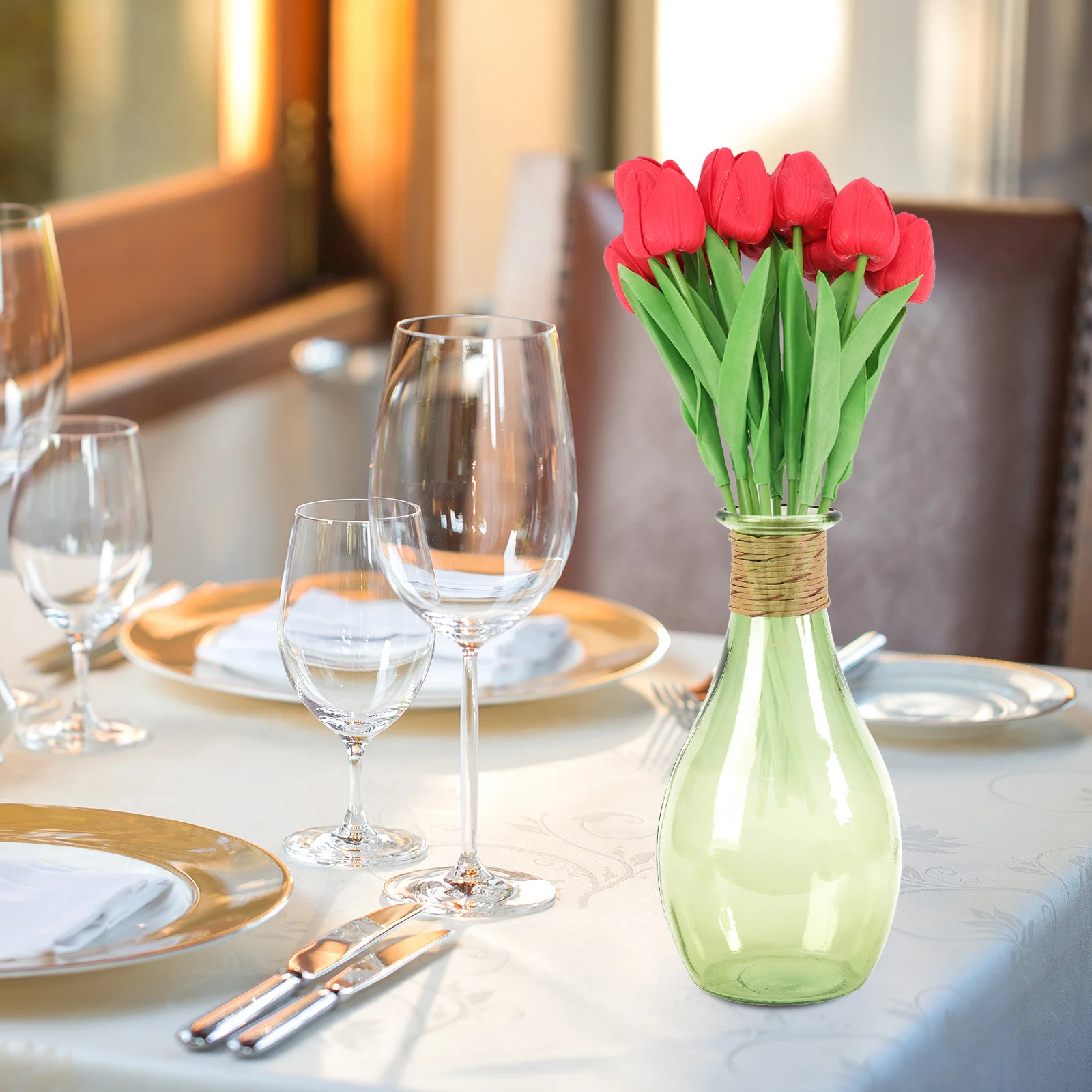 

10Pcs Fake Tulip Artificial Flowers Realistic Bouquet for Wedding Party Home Office Flower Arrangement Decoration